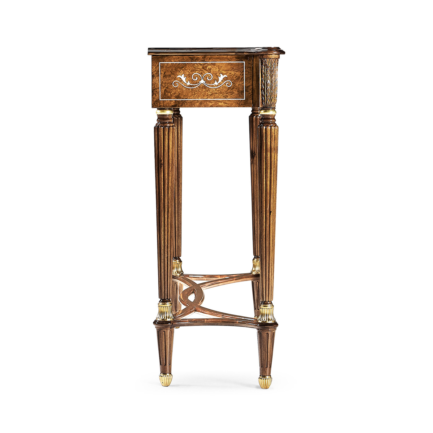 Burl & mother of pearl console