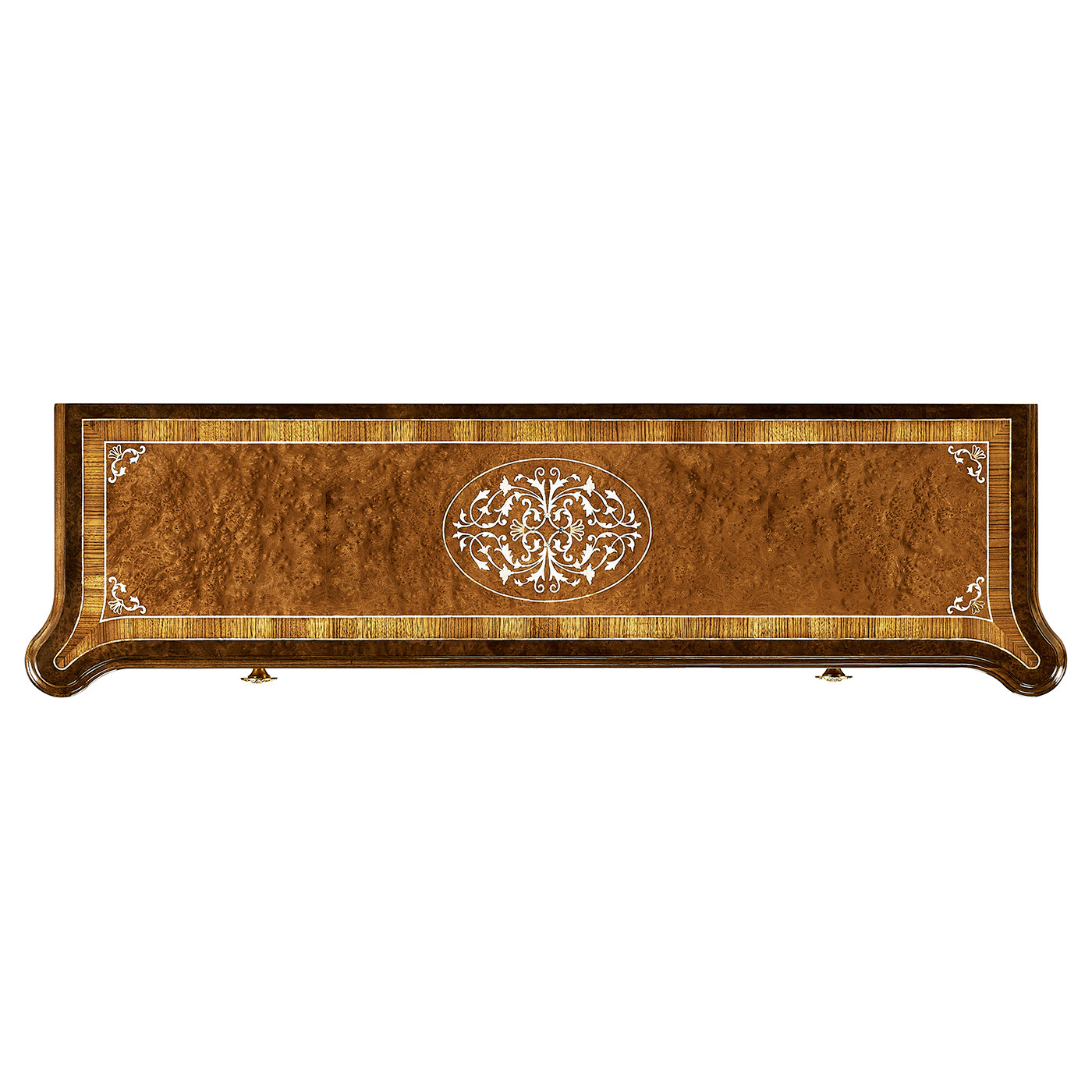 Burl & mother of pearl console