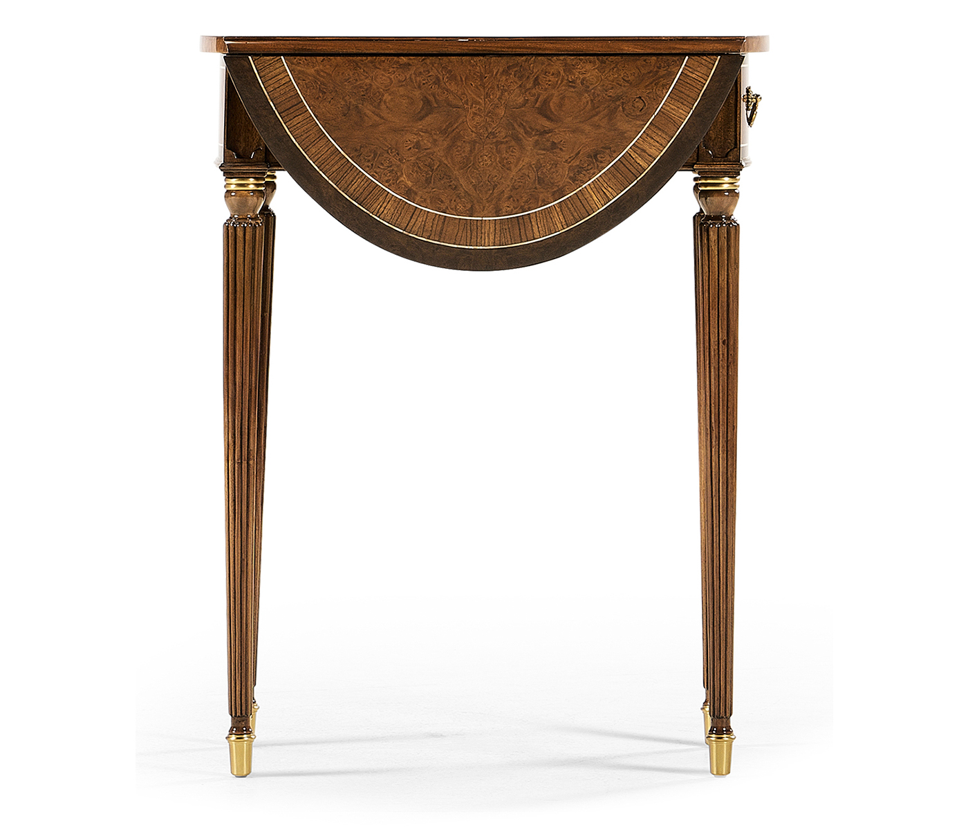 Burl & mother of pearl oval pembroke table