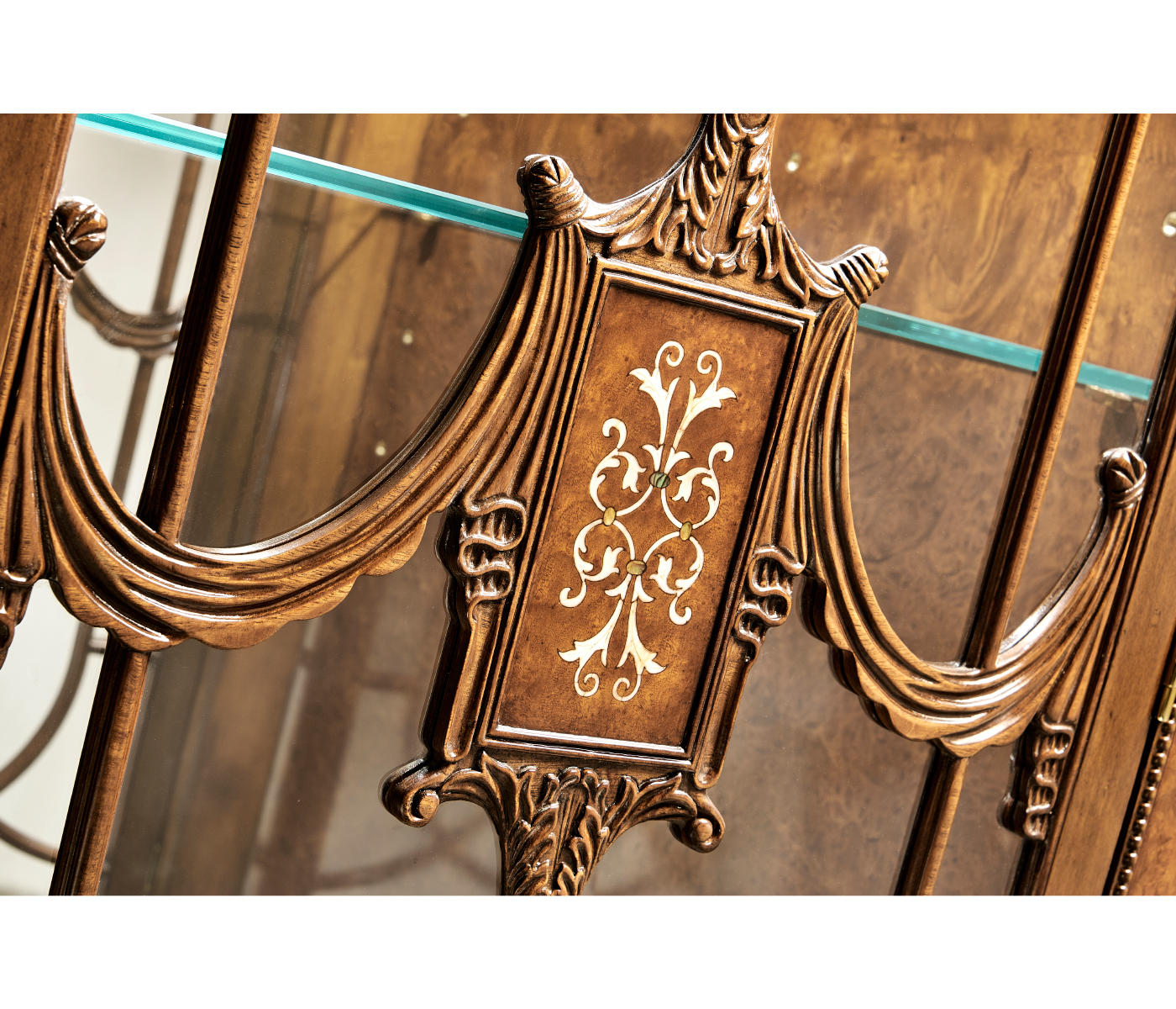 Burl & Mother of Pearl Display Cabinet