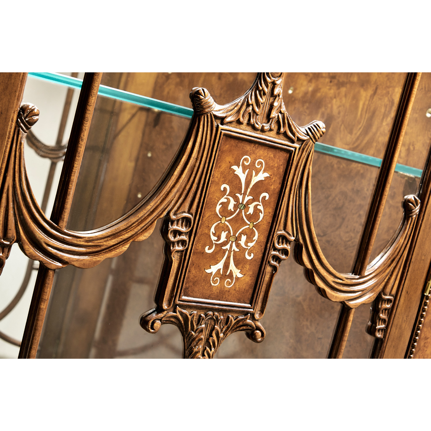 Burl & Mother of Pearl Display Cabinet