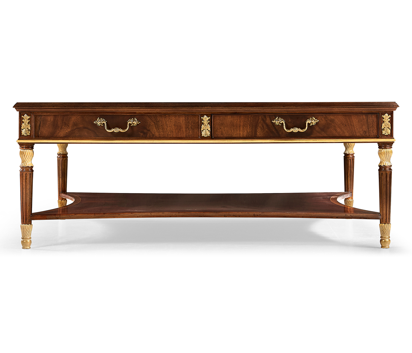 Mahogany William IV style gilded square coffee table