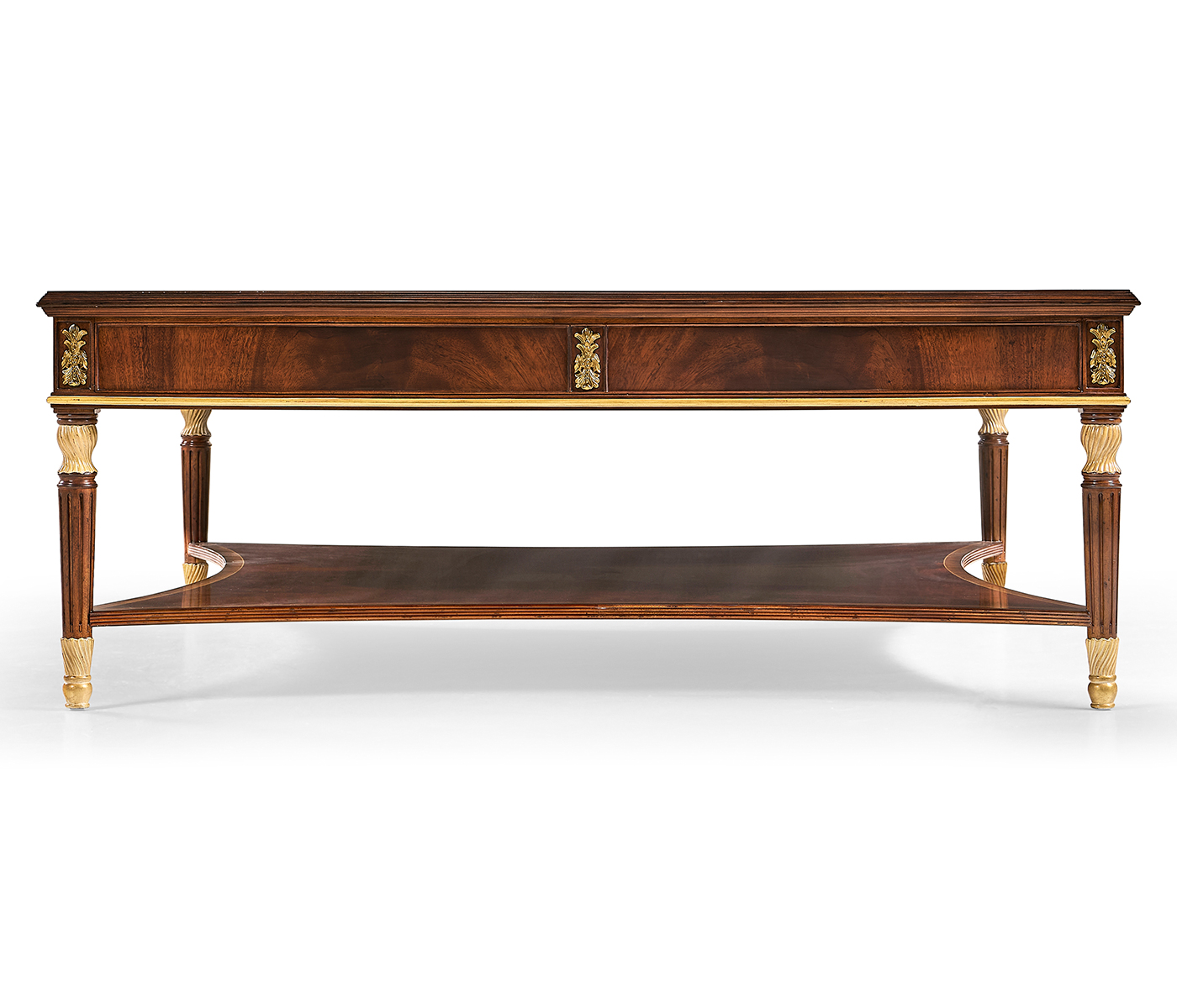 Mahogany William IV style gilded square coffee table