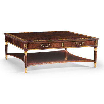 Mahogany William IV style gilded square coffee table