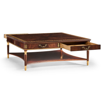 Mahogany William IV style gilded square coffee table