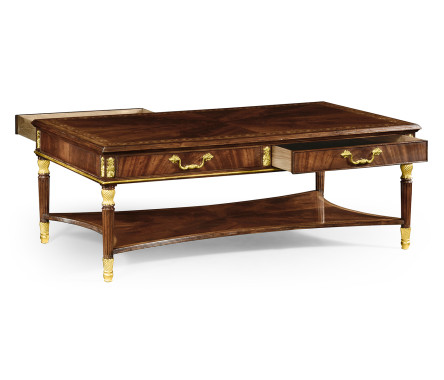 Mahogany William IV style gilded rectangular coffee table