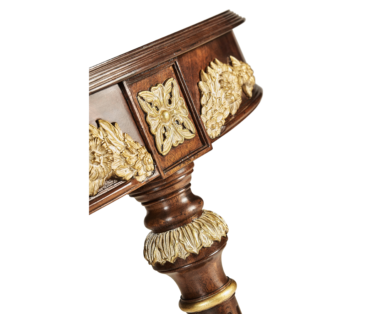 Napoleon III mahogany demilune console with gilded details