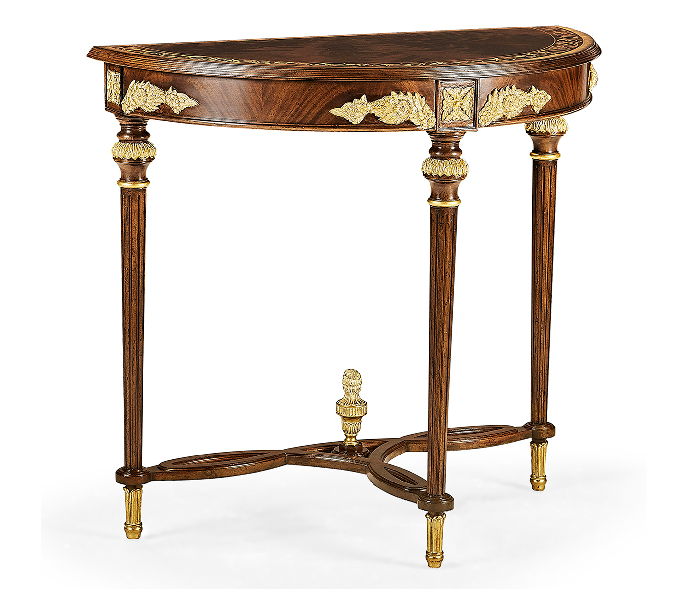Napoleon III mahogany demilune console with gilded details