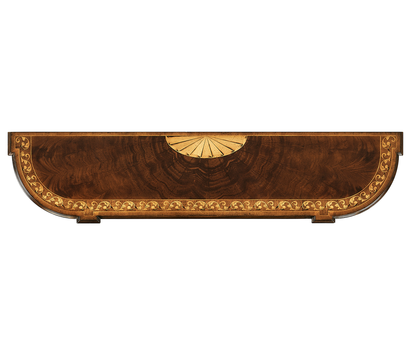 Louis IV style narrow mahogany & gilded console