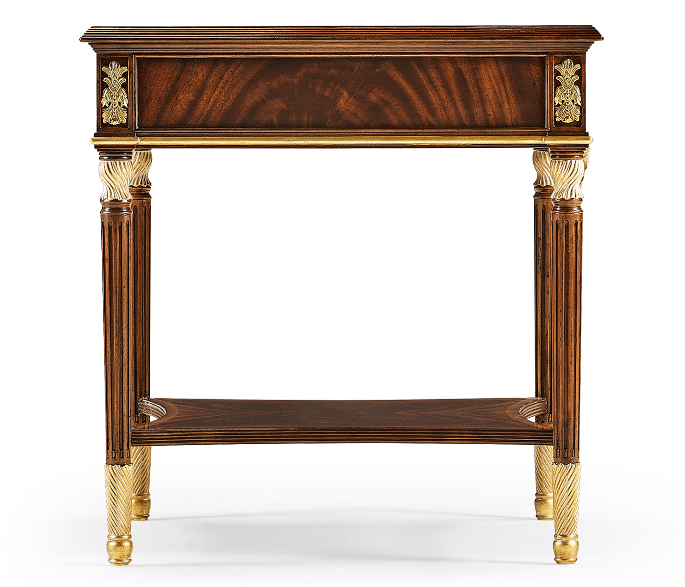 Louis IV style mahogany & gilded square side table