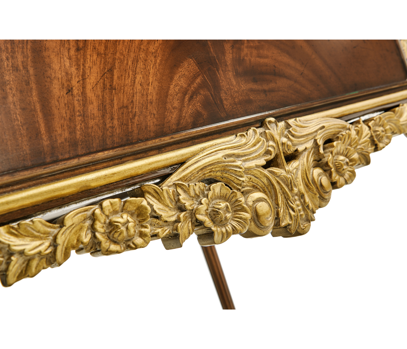 Louis IV style mahogany & gilded square side table