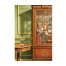 Left Opening Burl & Mother of Pearl Display Cabinet