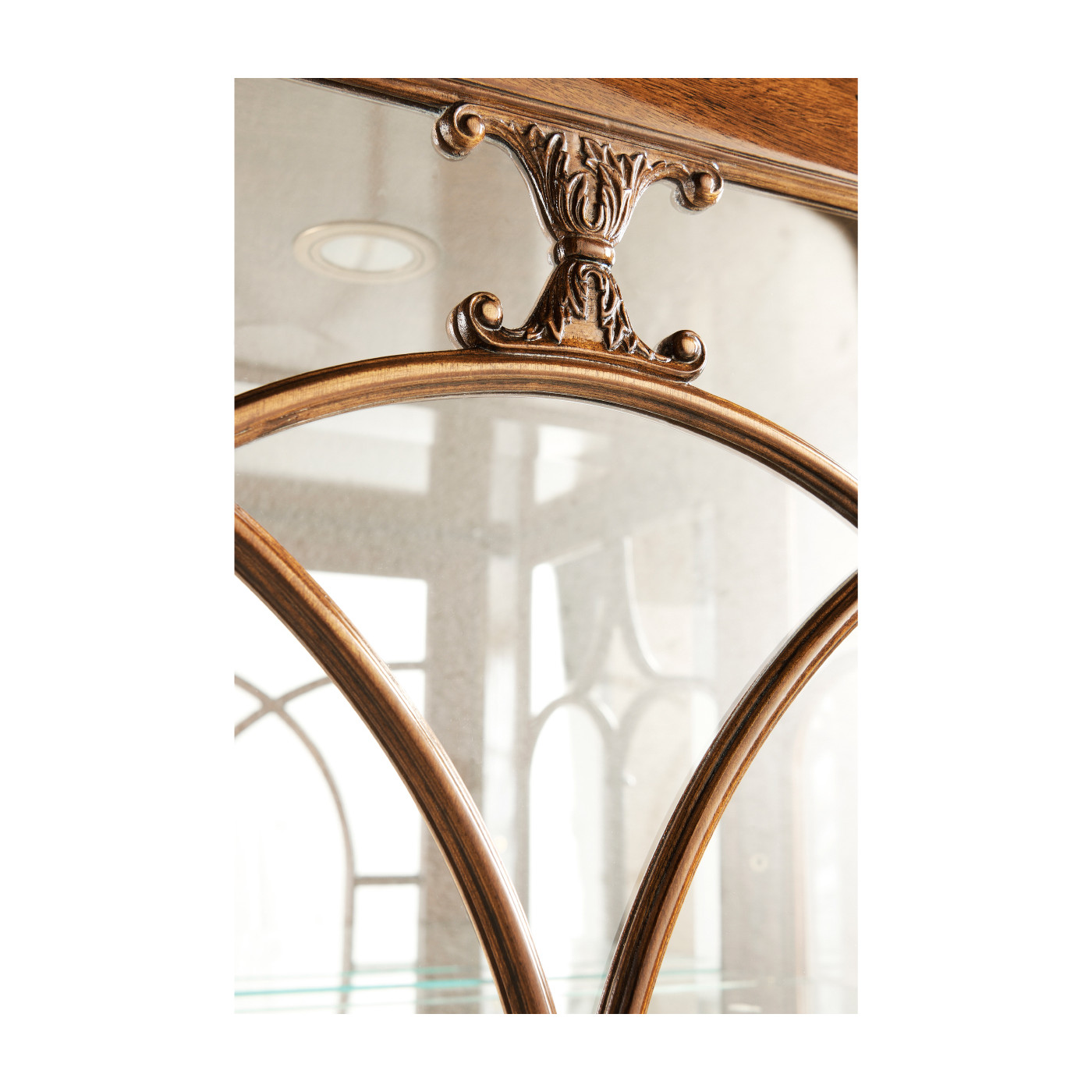 Left Opening Burl & Mother of Pearl Display Cabinet