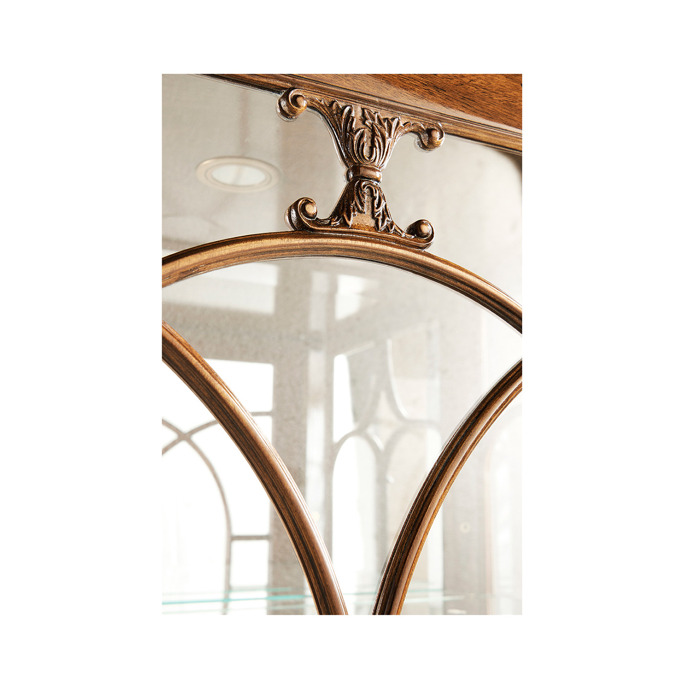 Right Opening Burl & Mother of Pearl Display Cabinet 