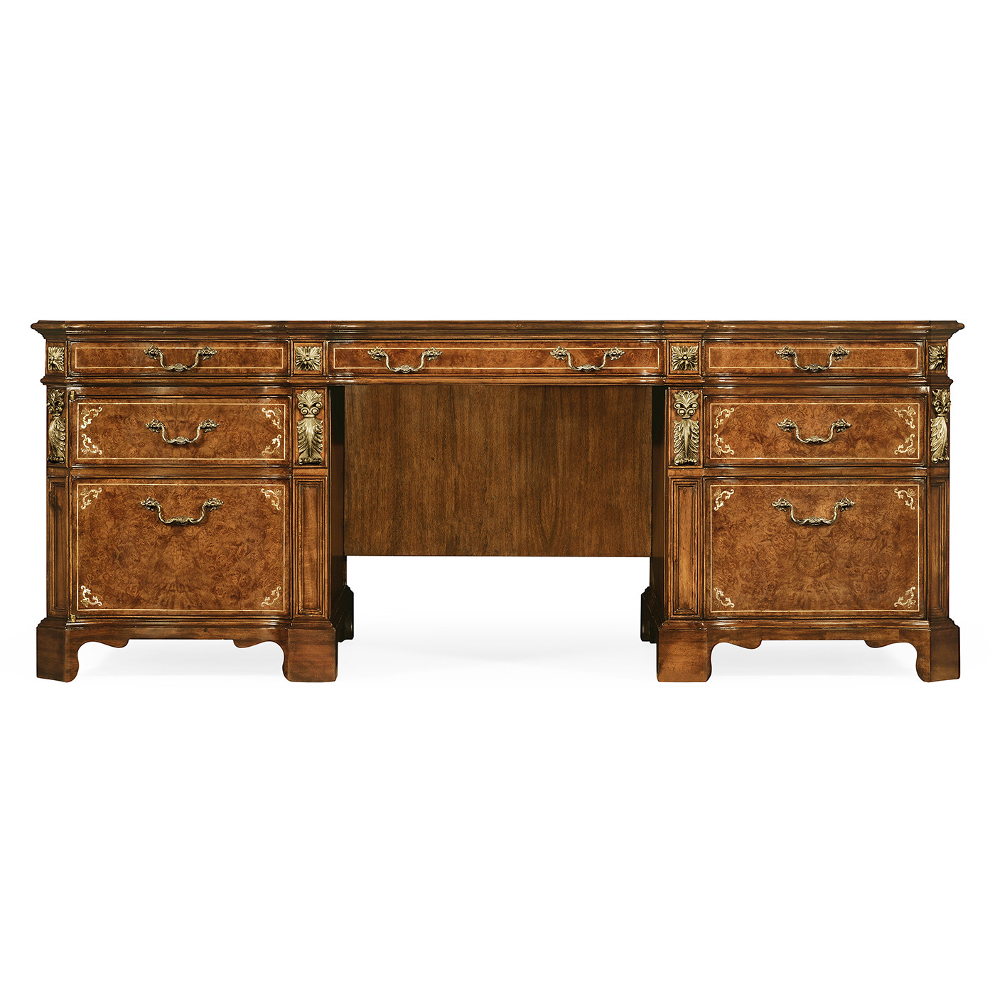 Burl & Mother of Pearl Faux Partners Desk