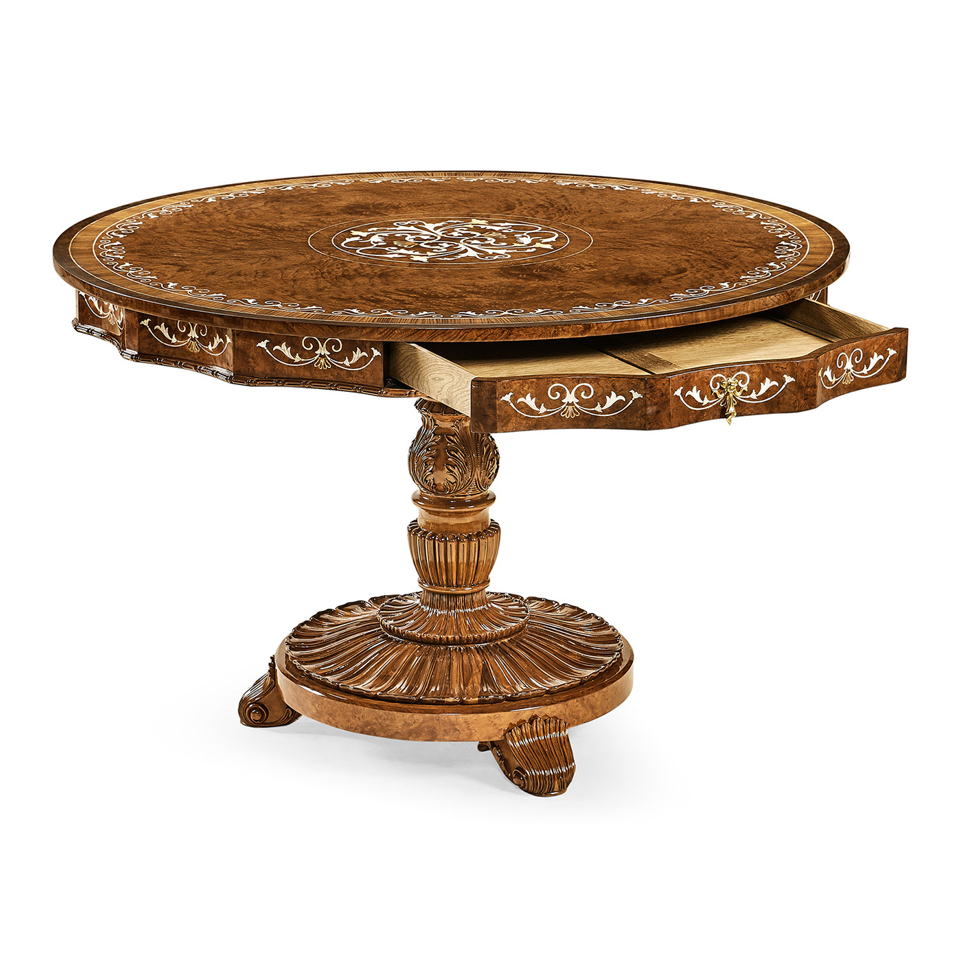 Burl & mother of pearl centre table