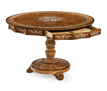 Burl & mother of pearl centre table