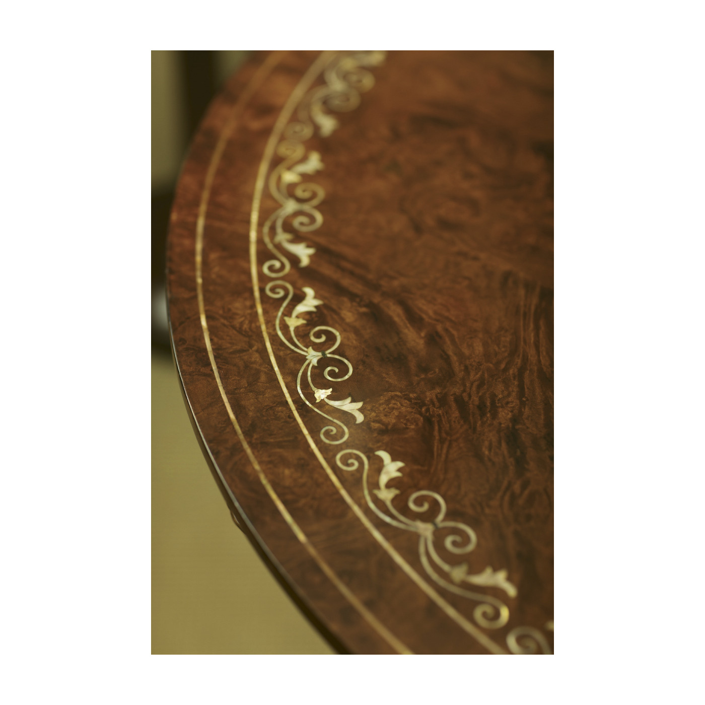 Burl & mother of pearl centre table