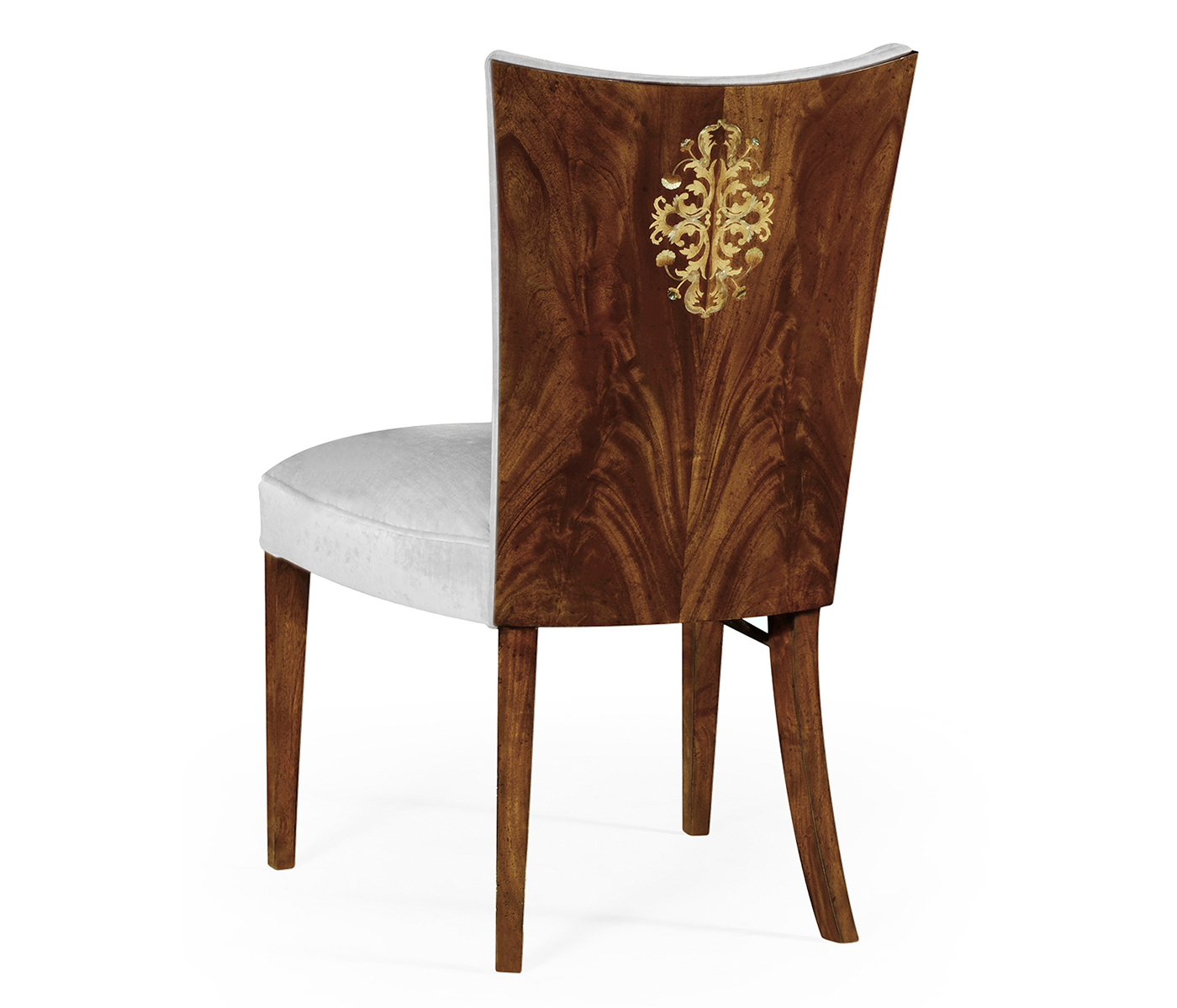 Biedermeier Style Dining Side Chair with Fine Mop & Marquetry Inlay