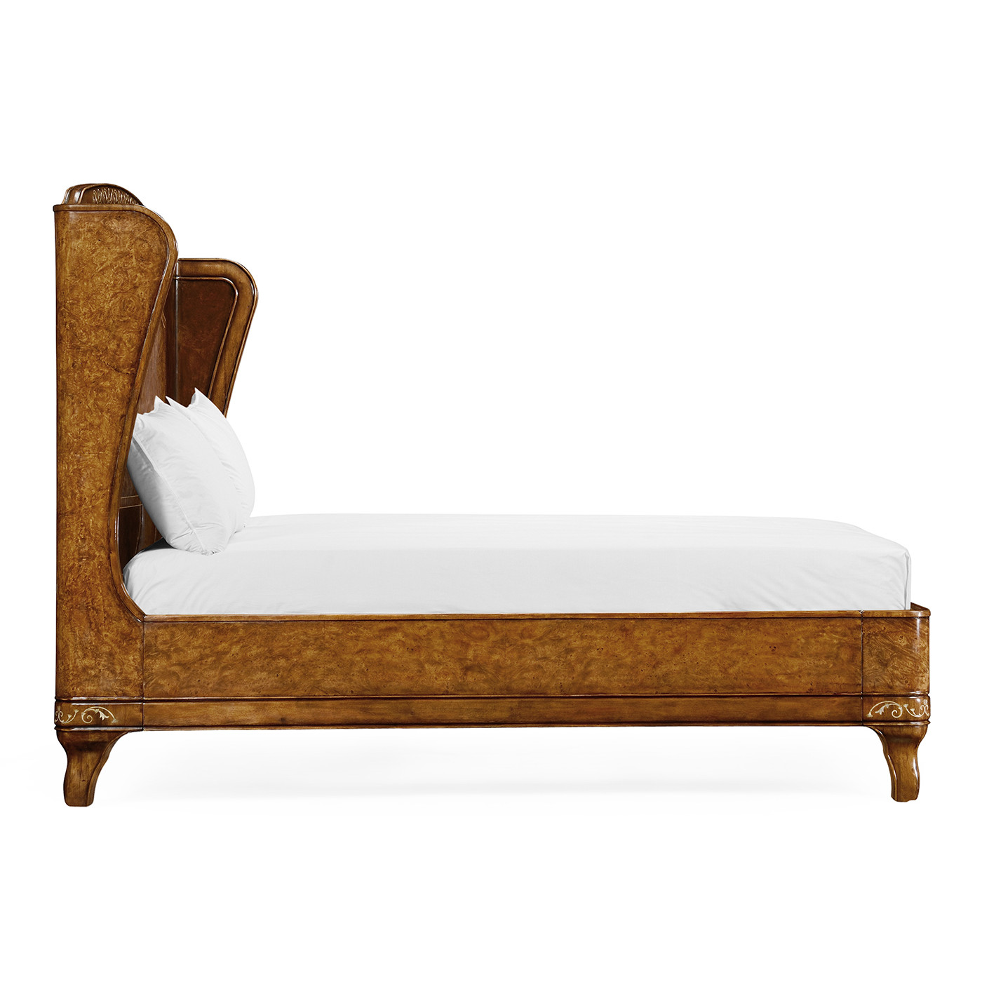 Louis XV Style Burl Walnut & Mother Of Pearl UK King Bed