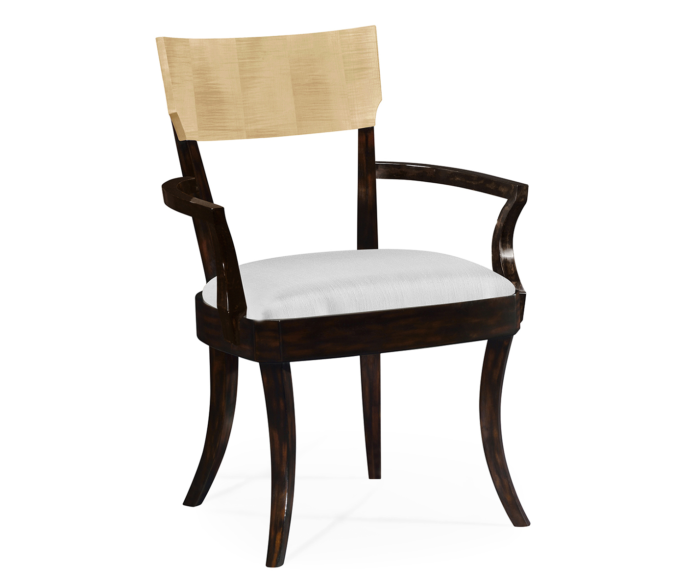 Art Deco Champagne Dining Arm Chair
