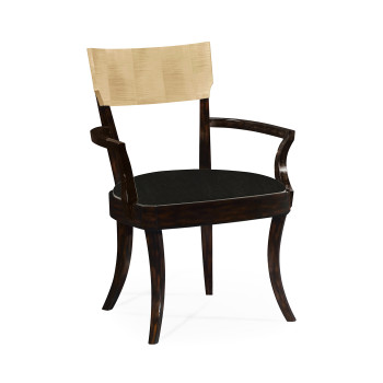 Art Deco Champagne Dining Arm Chair