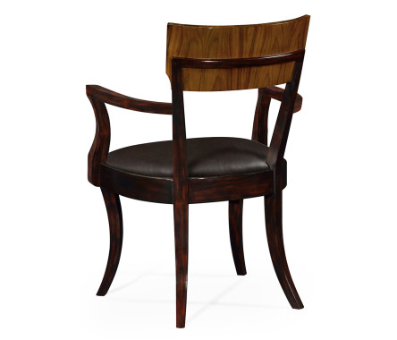 Art Deco High Lustre Rosewood Dining Arm Chair