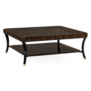 Square Art Deco Macassar Ebony High Lustre Coffee Table