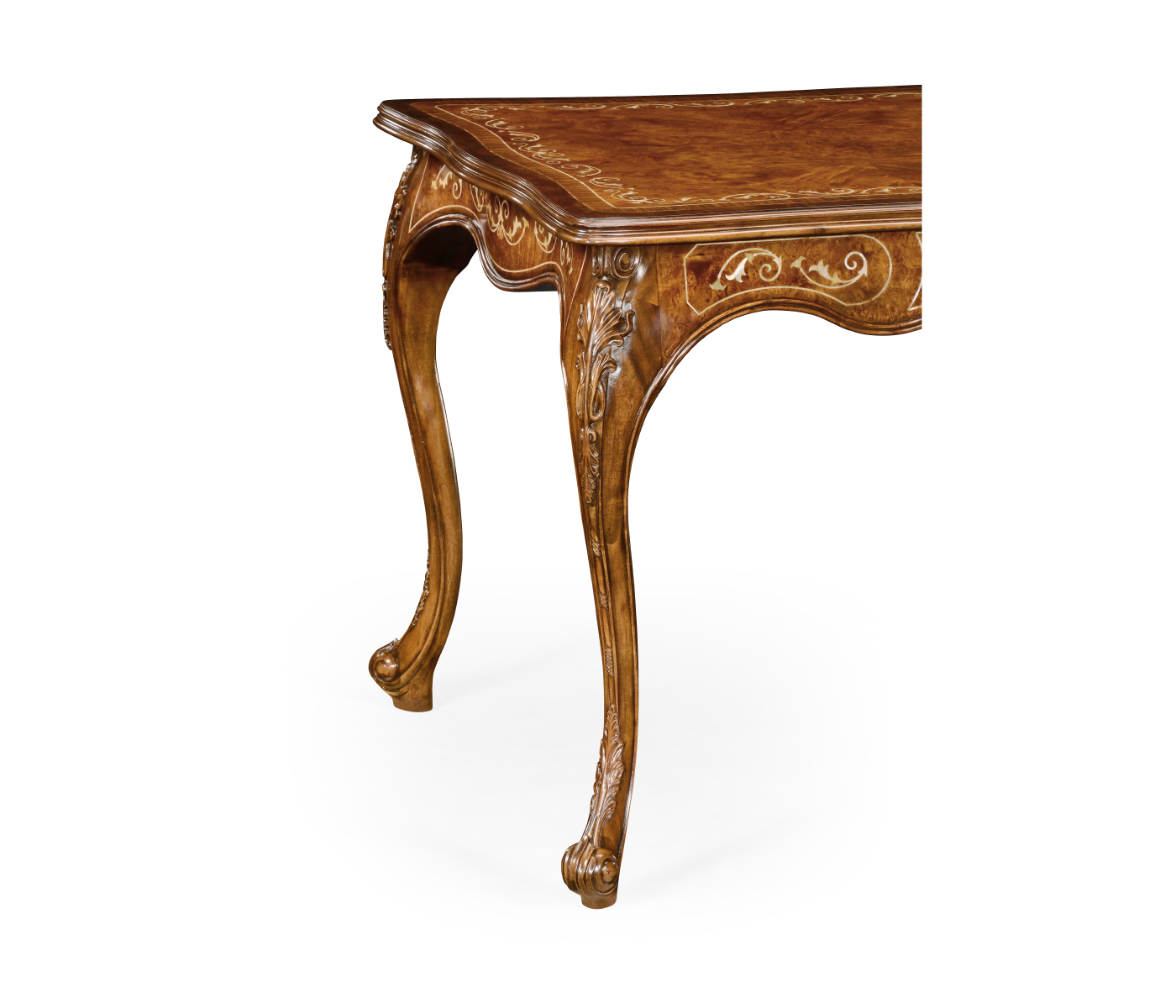 Burl and mother of pearl inlaid desk