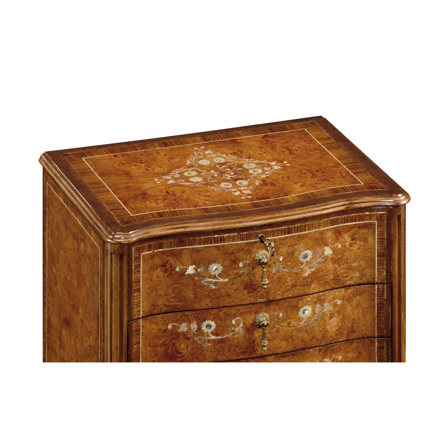 Burl & Mother of Pearl Collectors Cabinet