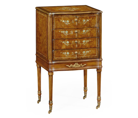 Burl & Mother of Pearl Collectors Cabinet