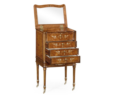 Burl & Mother of Pearl Collectors Cabinet