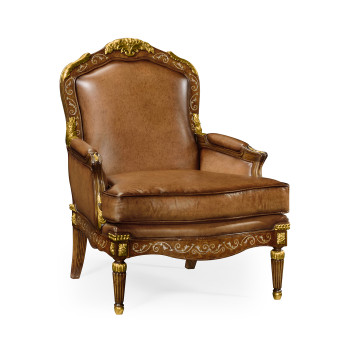 Burl & Mother of Pearl Inlaid Arm Chair