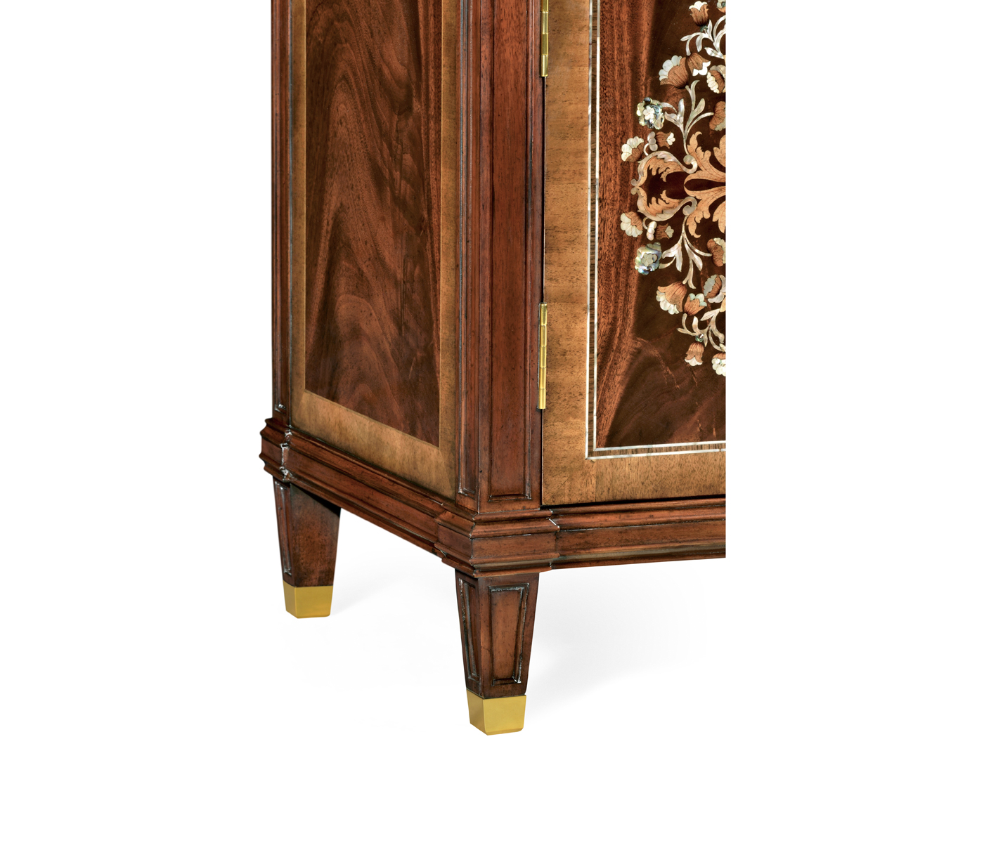 Tall Mahogany & Mother of Pearl Bookcase on Chest