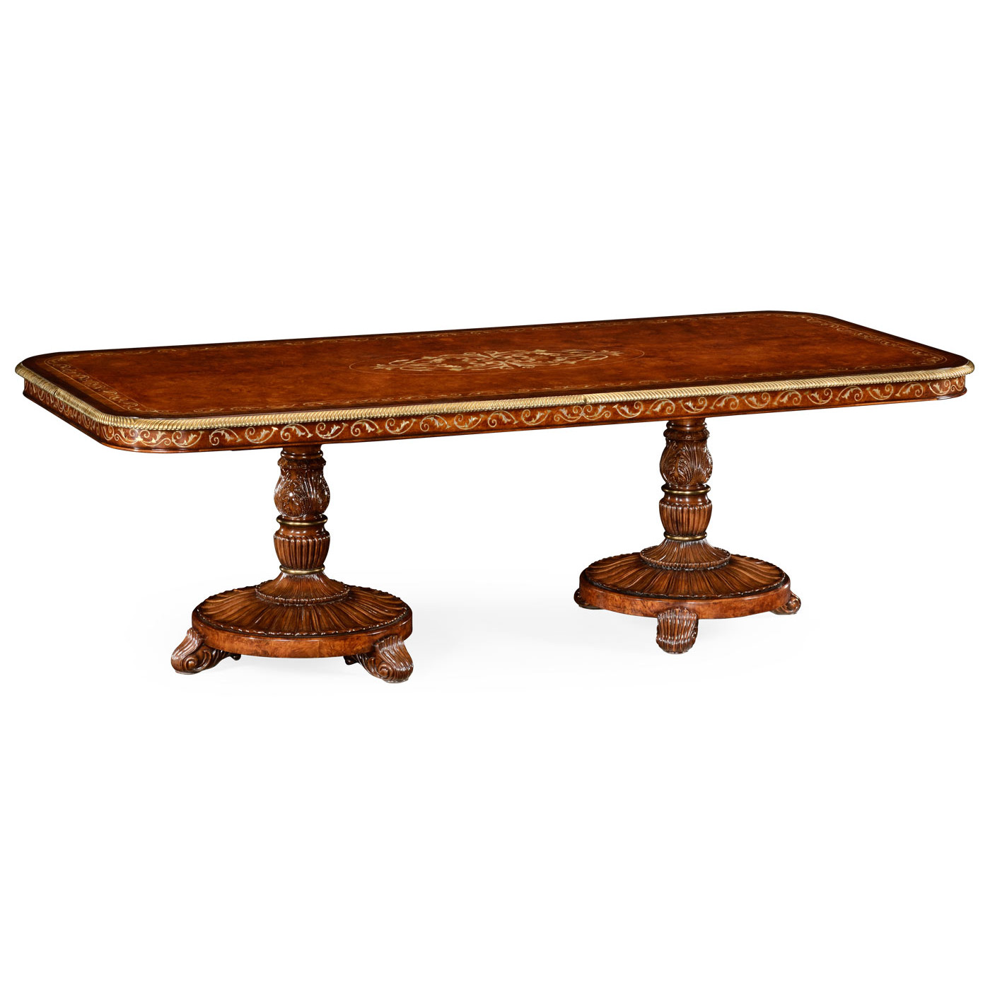Rectangular Burl Walnut & Mother of Pearl Dining Table 102