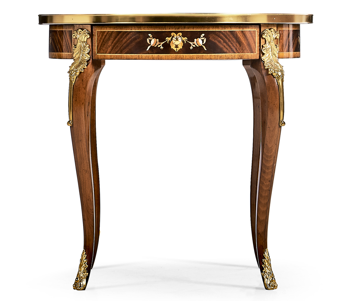 Mahogany lamp table with mother of pearl & marquetry