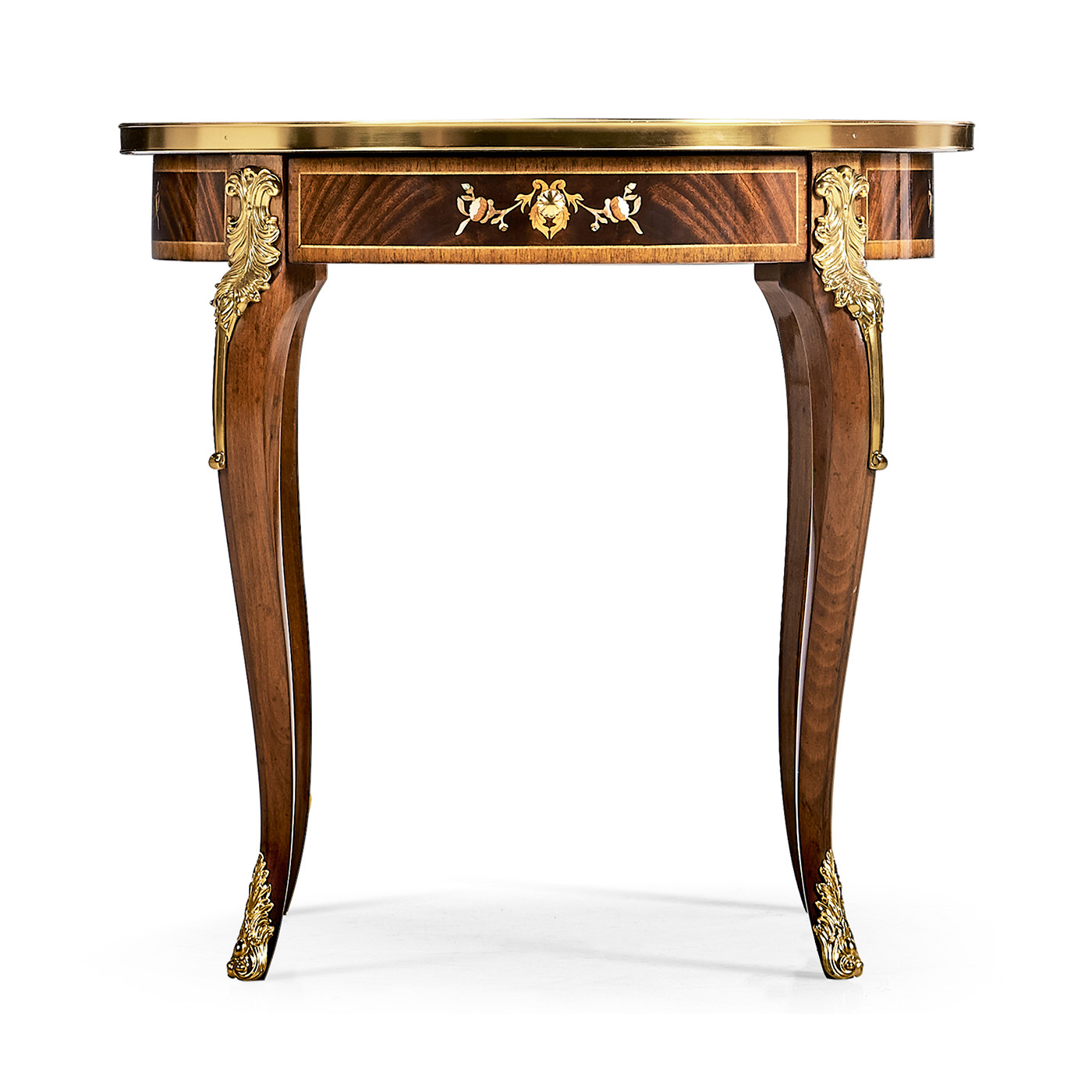 Mahogany lamp table with mother of pearl & marquetry