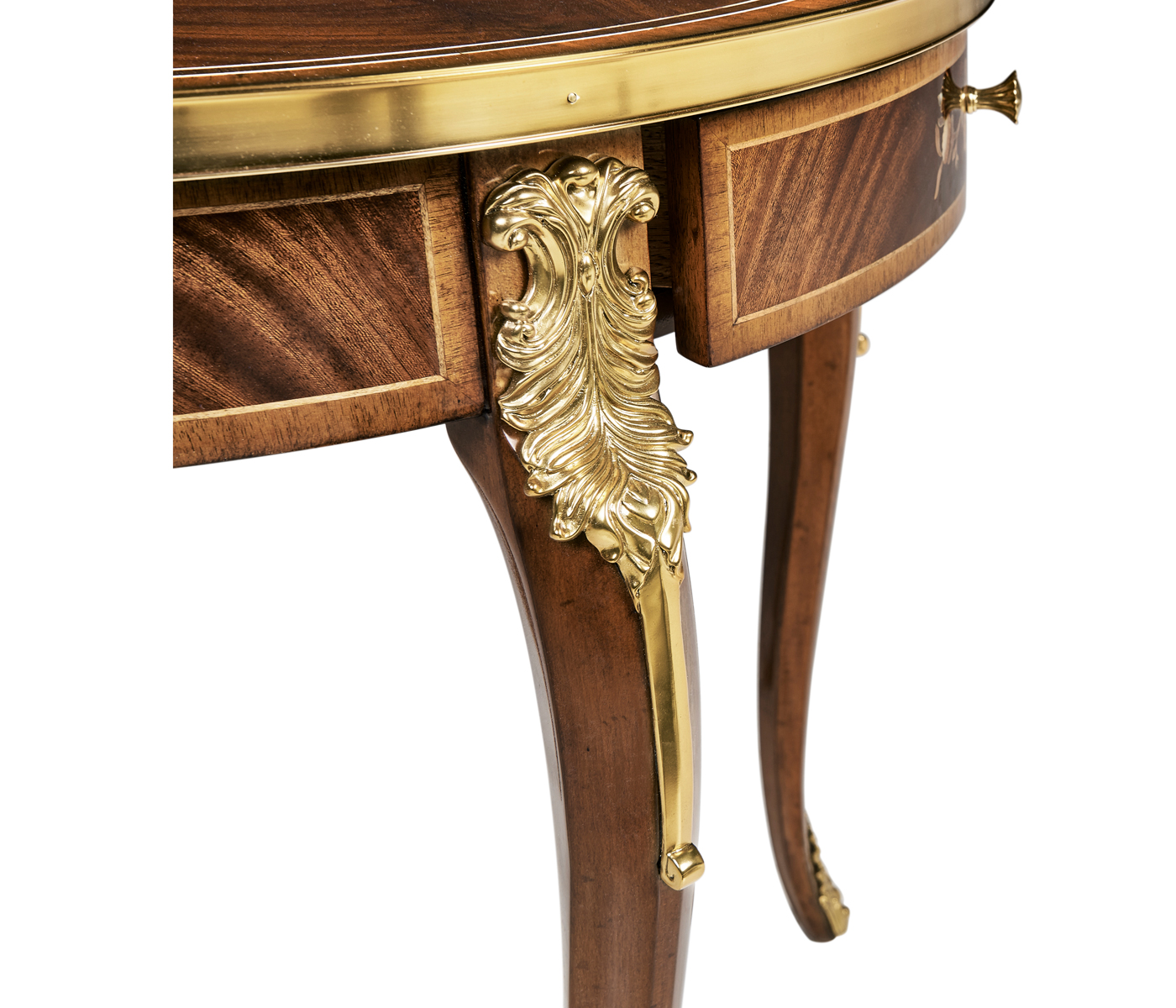 Mahogany lamp table with mother of pearl & marquetry