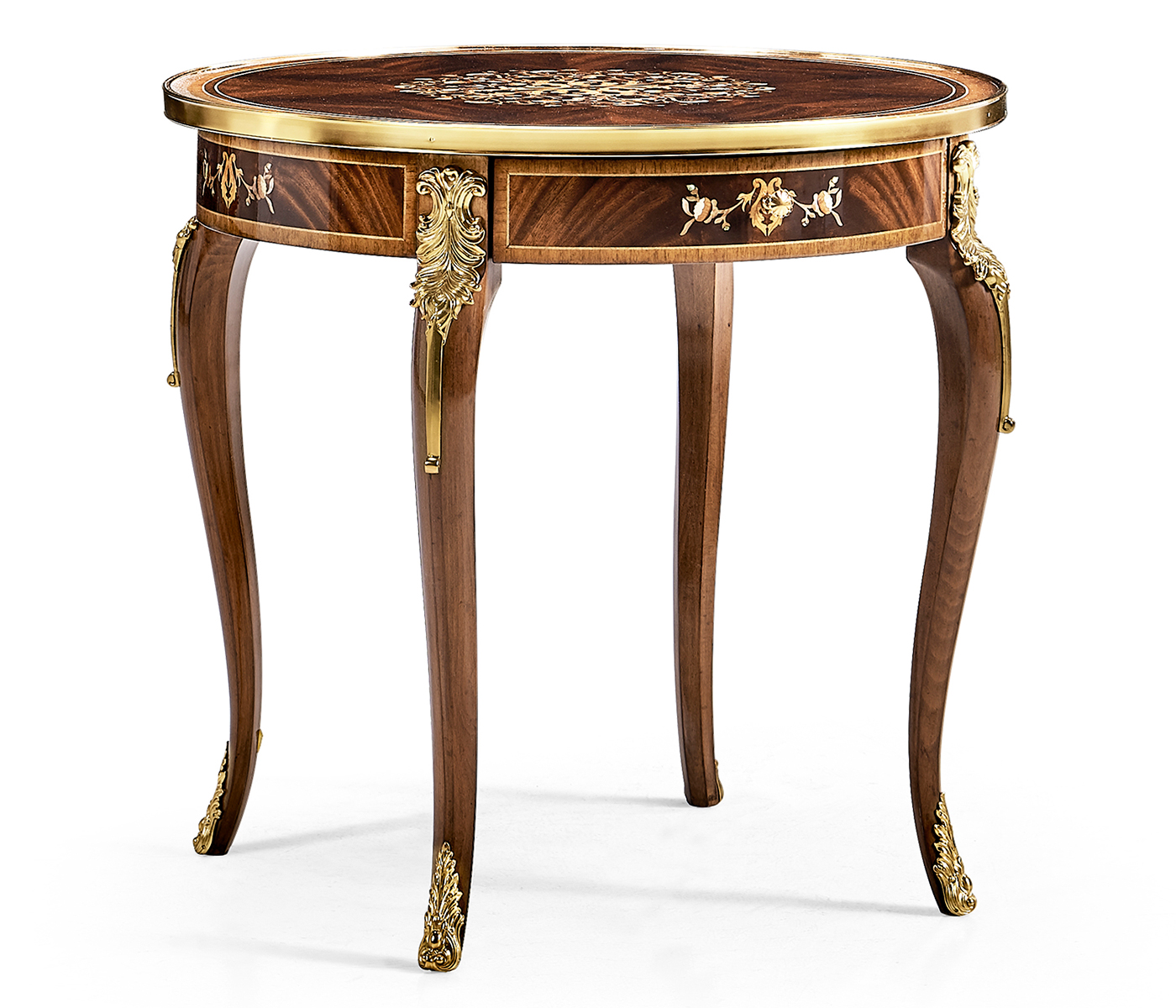 Mahogany lamp table with mother of pearl & marquetry