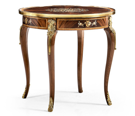 Mahogany lamp table with mother of pearl & marquetry