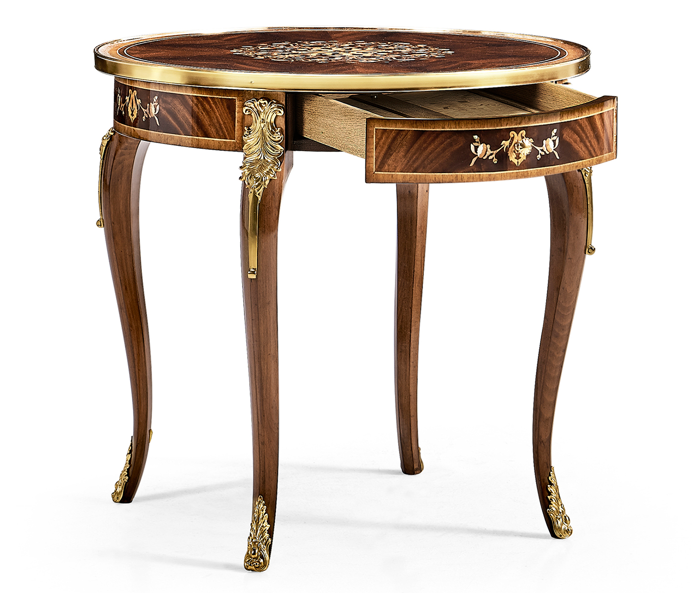 Mahogany lamp table with mother of pearl & marquetry