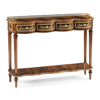 Mahogany console table with mother of pearl & marquetry