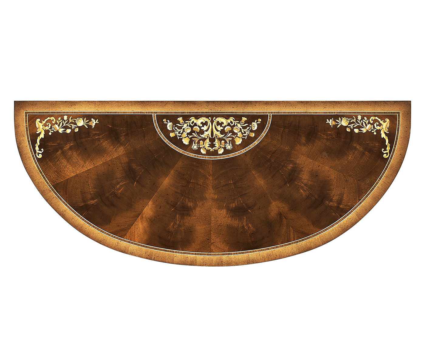Mahogany & Mother of Pearl Demilune Cabinet