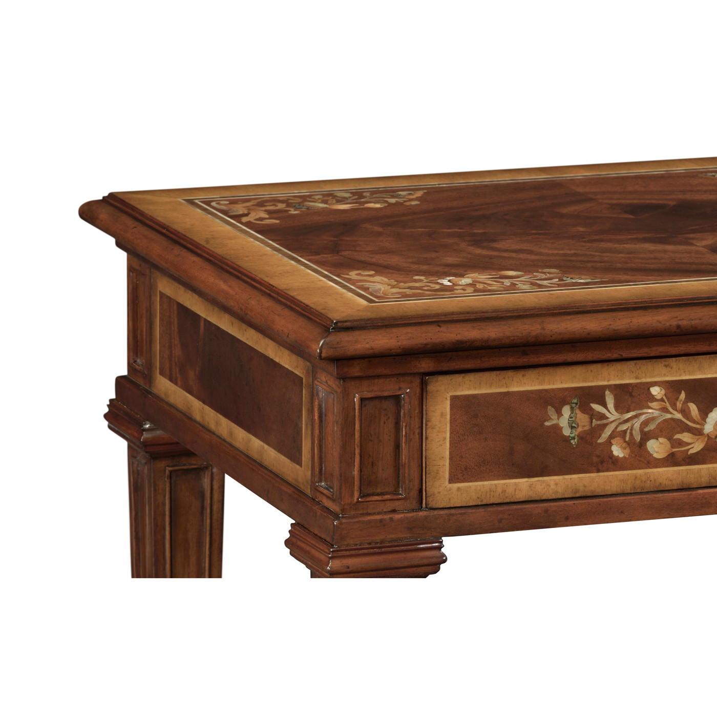 Mahogany side table with mother of pearl & marquetry