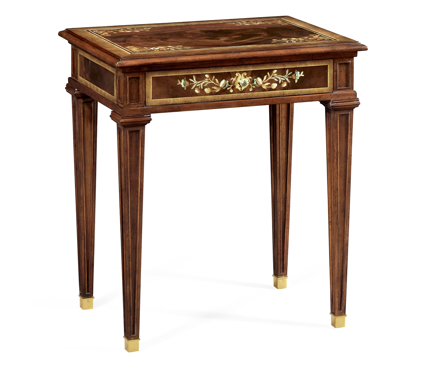 Mahogany side table with mother of pearl & marquetry