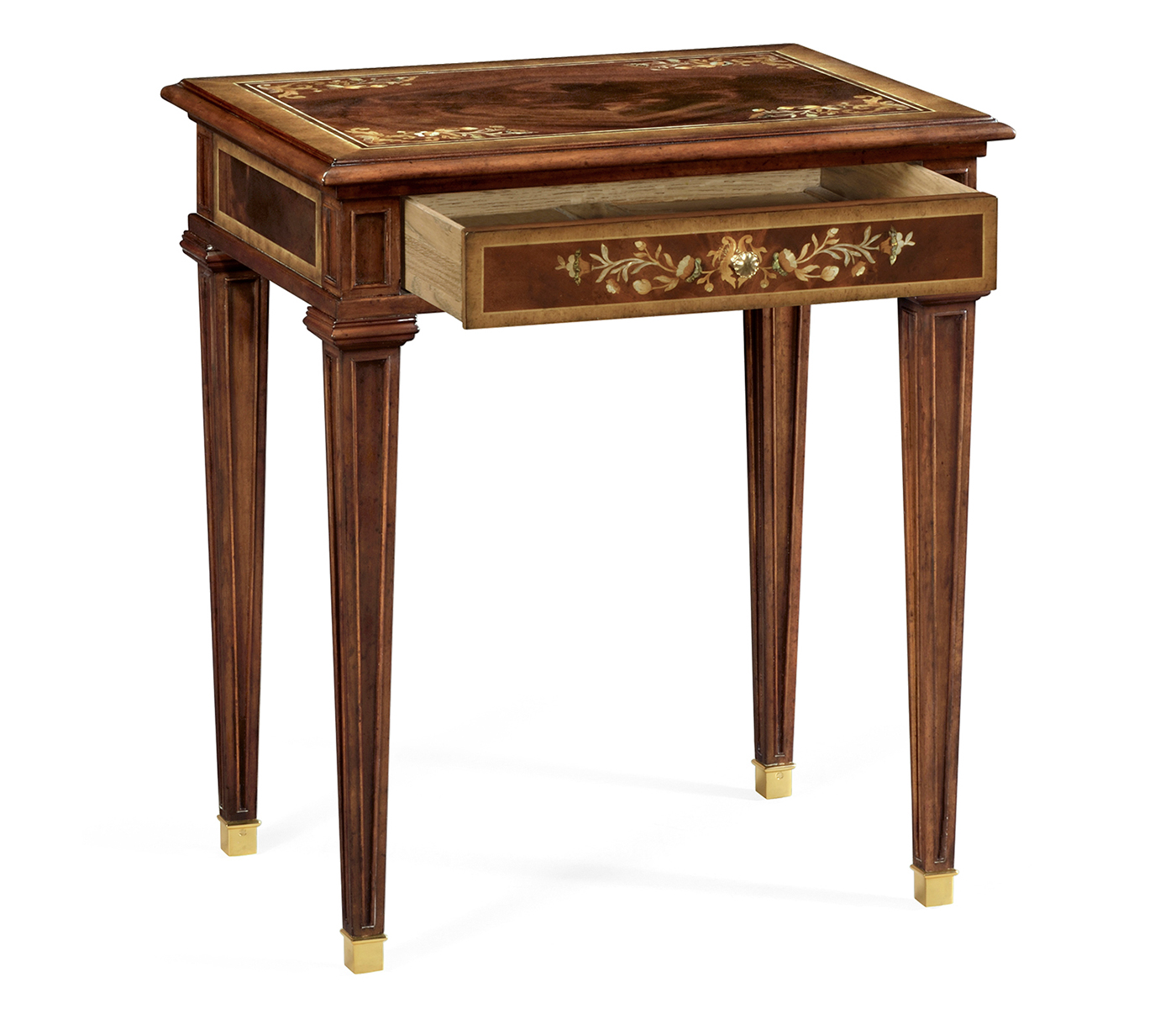 Mahogany side table with mother of pearl & marquetry