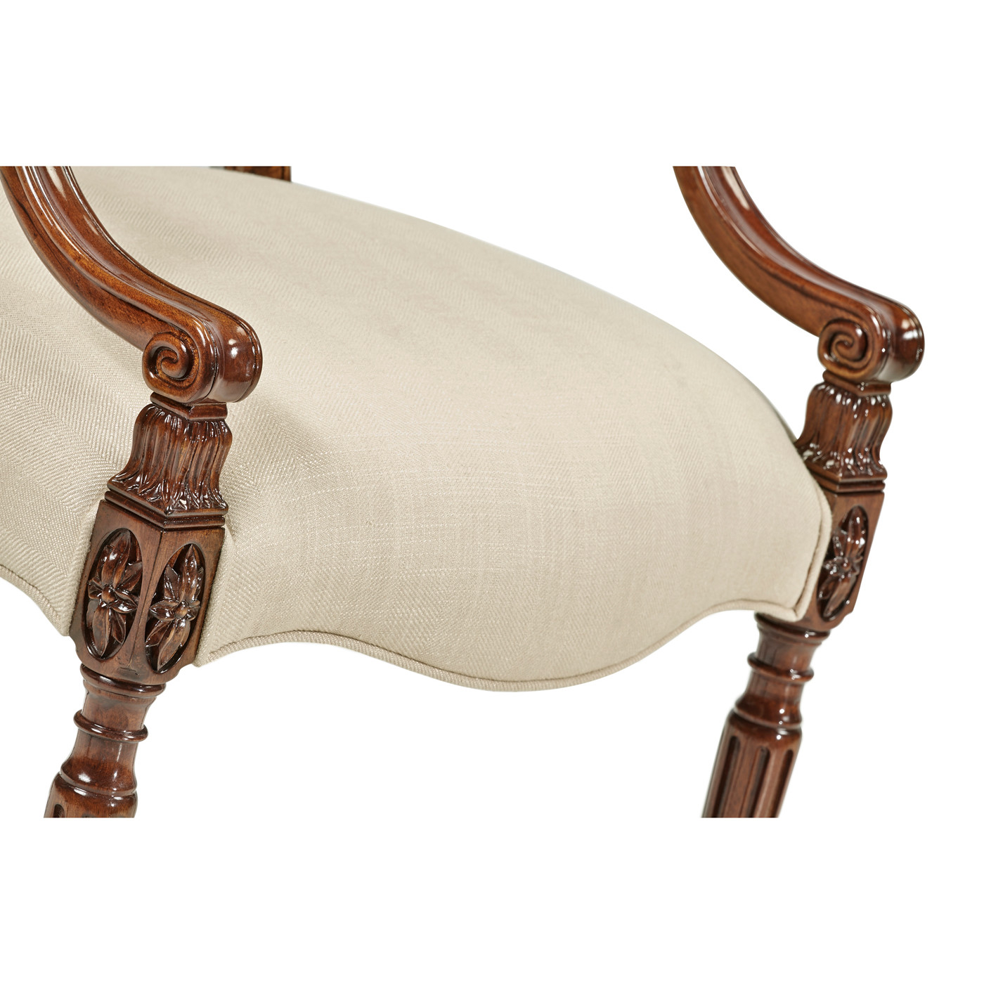 Sheraton Dining Arm Chair with Shield Back in Mahogany High Gloss