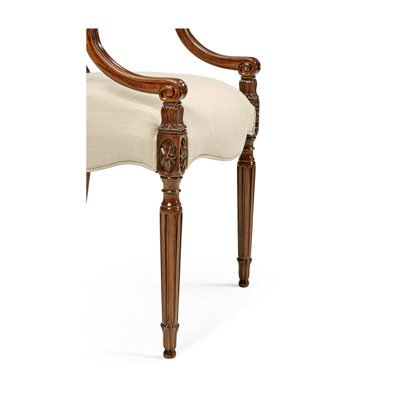 Sheraton Dining Arm Chair with Shield Back in Mahogany High Gloss