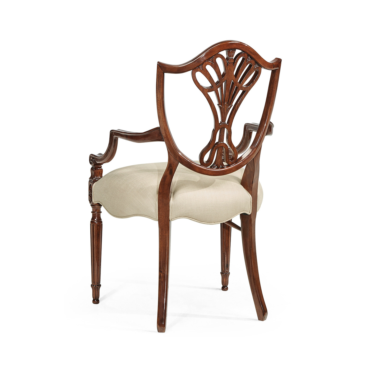 Sheraton Dining Arm Chair with Shield Back in Mahogany High Gloss