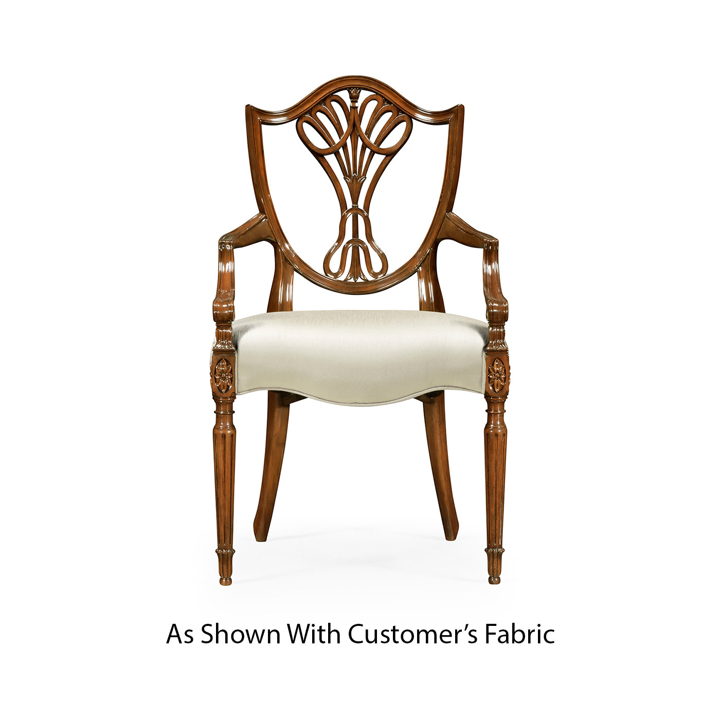 Sheraton Dining Arm Chair with Shield Back in Mahogany High Gloss